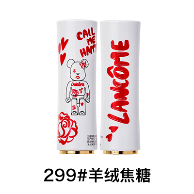 Lancome 兰蔻菁纯全新柔雾哑光唇膏/口红（3.4g）299#羊绒焦糖-暴力熊联名款-粉金管小蛮腰