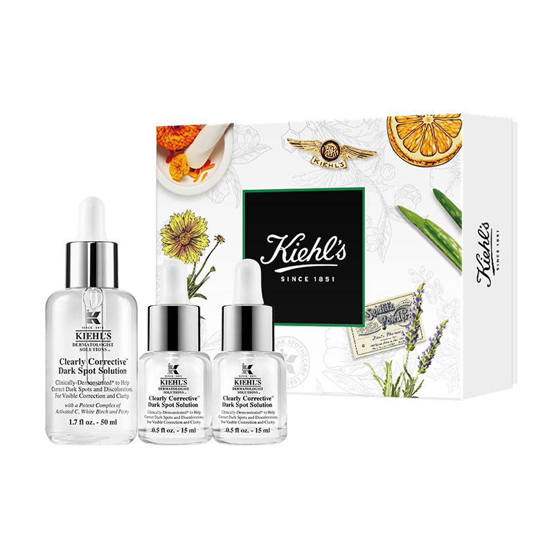 Kiehls 科颜氏新集焕白均衡亮肤淡斑精华3件套礼盒（正装50ml+小样）安白瓶-送丝芙兰礼袋