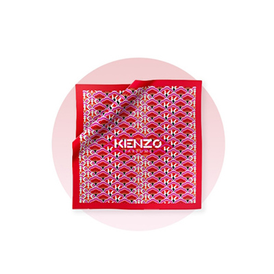 满500赠品-KENZO 凯卓红色玩趣方巾（50cm*50cm）