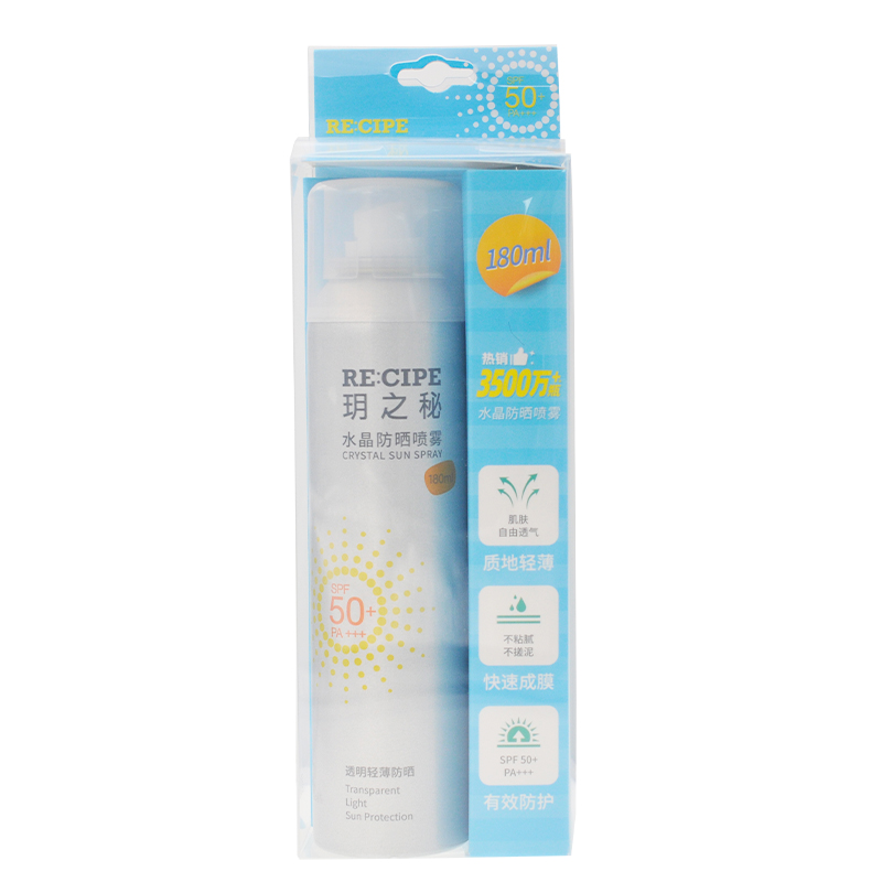 韩国re:cipe 水晶防晒喷雾SPF50+（180ml）