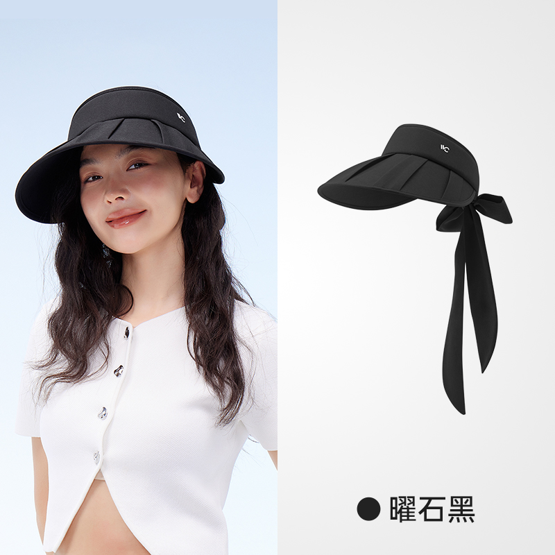 （直发包邮）VVC 云扇飘带帽（曜石黑）