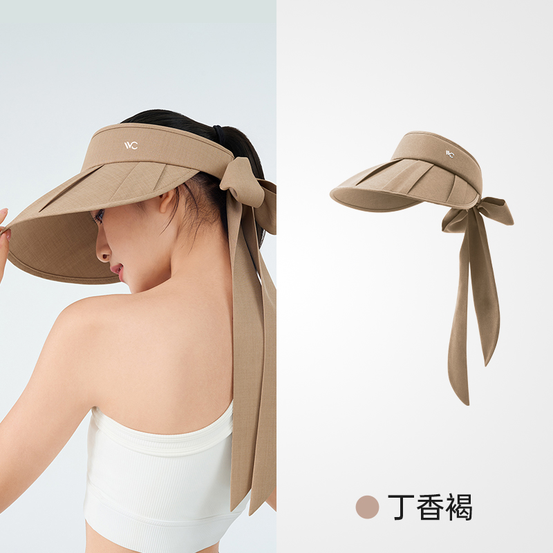 （直发包邮）VVC 云扇飘带帽（丁香褐）
