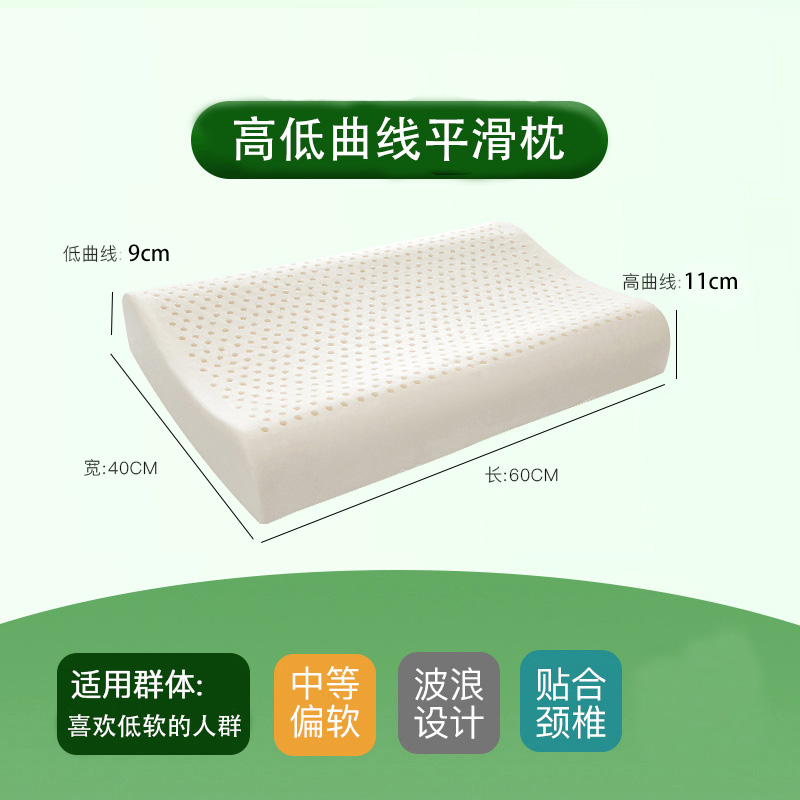 （直发包邮除偏远）泰国Royal Latex 天然乳胶皇家枕头（高低平滑枕）蓝色包装
